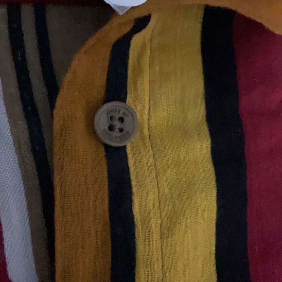 NWT Jones New York Signature Color Block Stripe Long Sleeve Roll Tabs Sz Medium - Picture 5 of 9